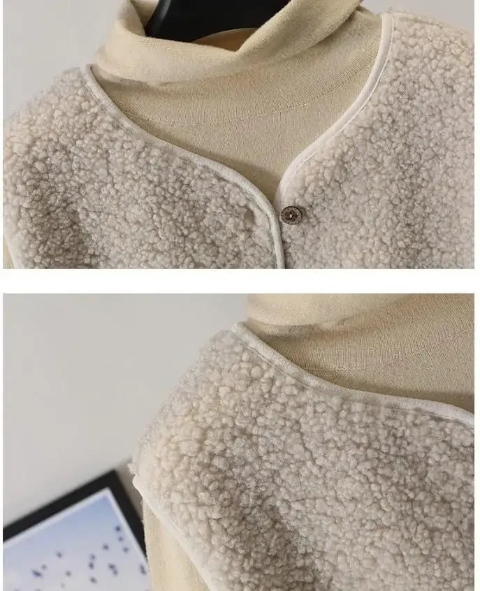 Vests New Spring Autumn Women Button Waistcoat Lamb Hairs .