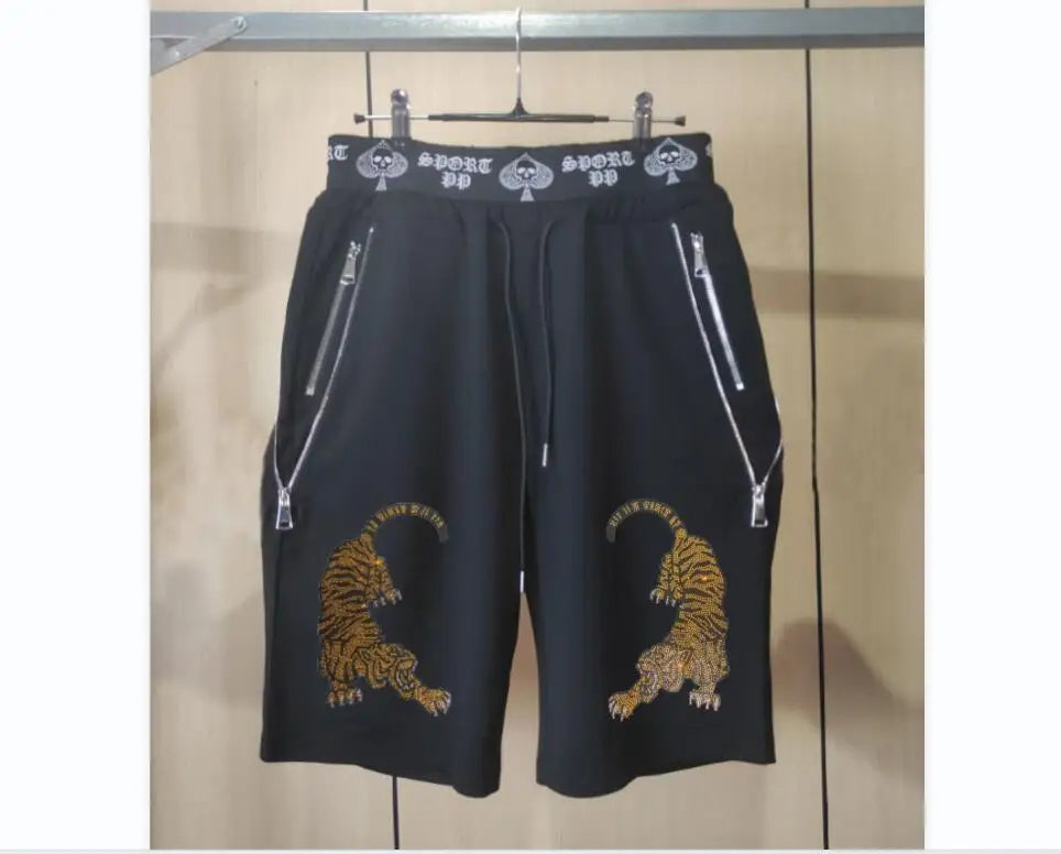 2024 Rhinestones outfit Men  style Fashion Casual Streetwear tracksuit  New men  brand designer