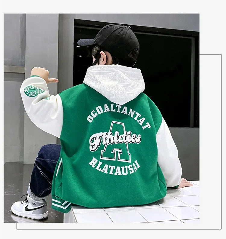 Fashion Spring Autumn Long Sleeve Outwear Teenager Kids.