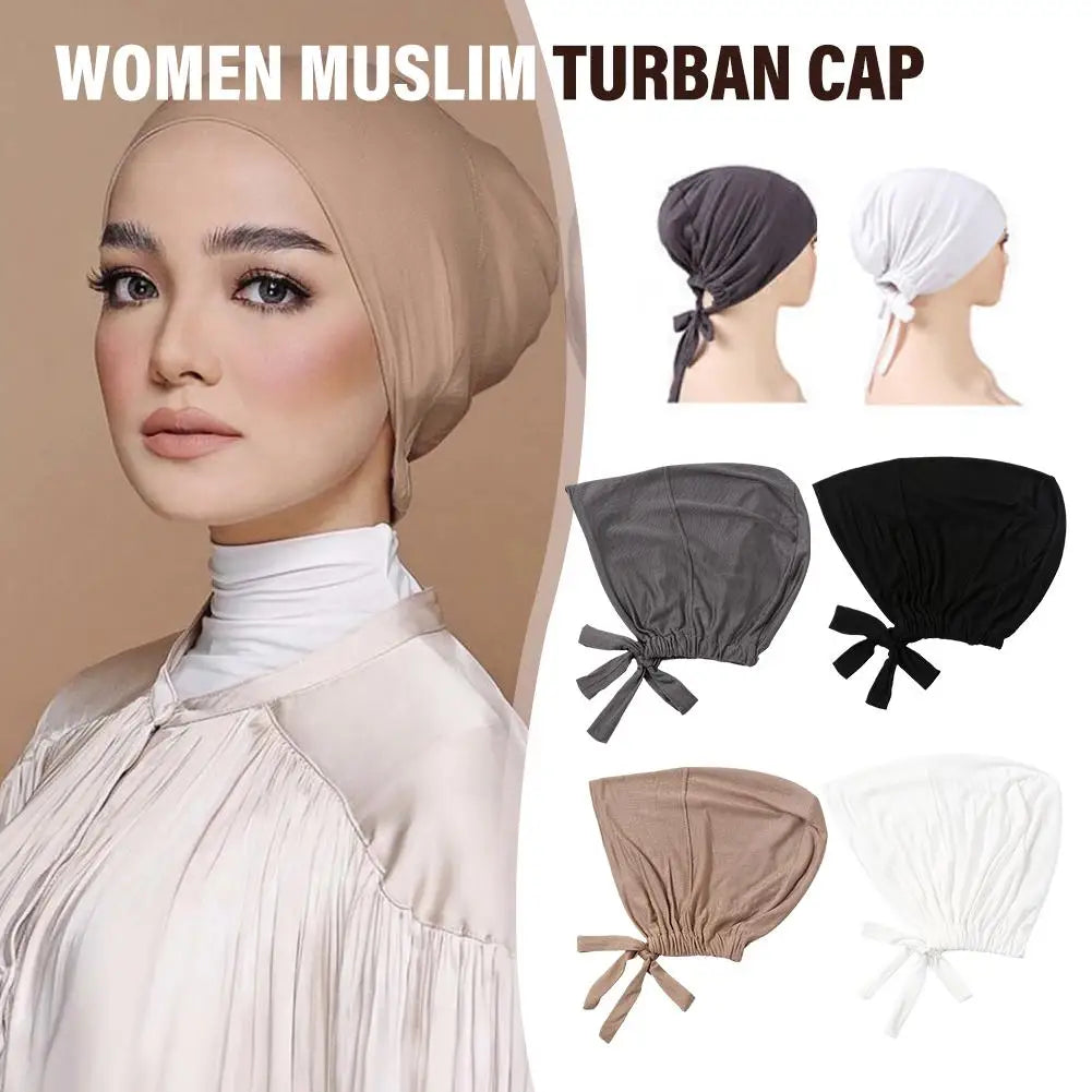 Womens Muslim Stretch Turban Cap Soft Modal Muslim.