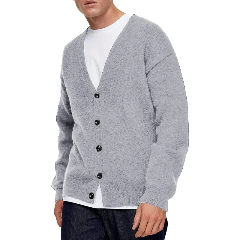 Men's Lightweight Cardigan Sweater Single-Breasted V-Neck.m