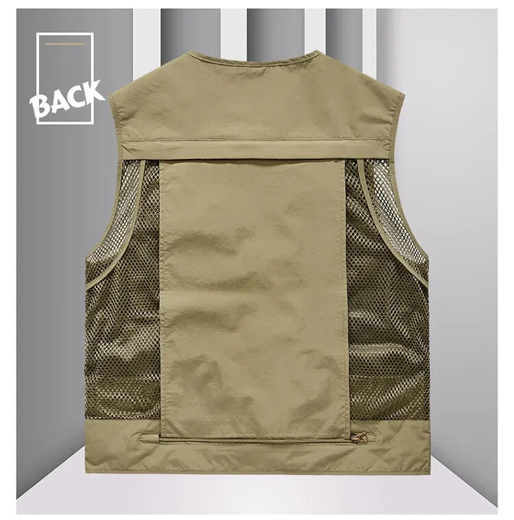14 Pockets Summer New Men US Tactical Hiking Fishing Vest Mens.