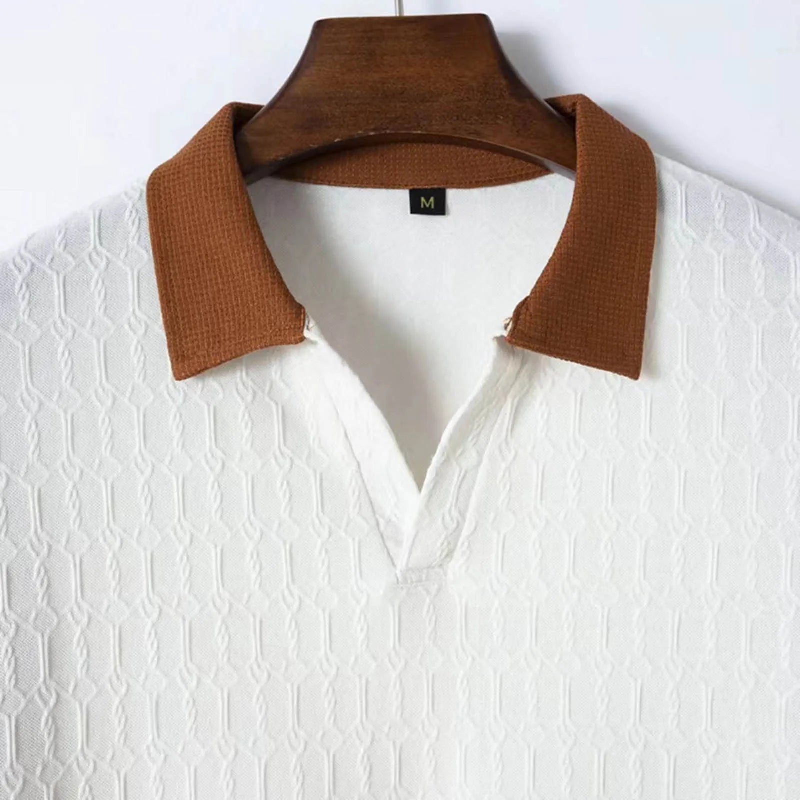 2025 Trendy Men'S polo Shirt With Color Block Design Summer Casual Lapel Shirt Knitted Jacquard Short Sleeve Versatile Shirt