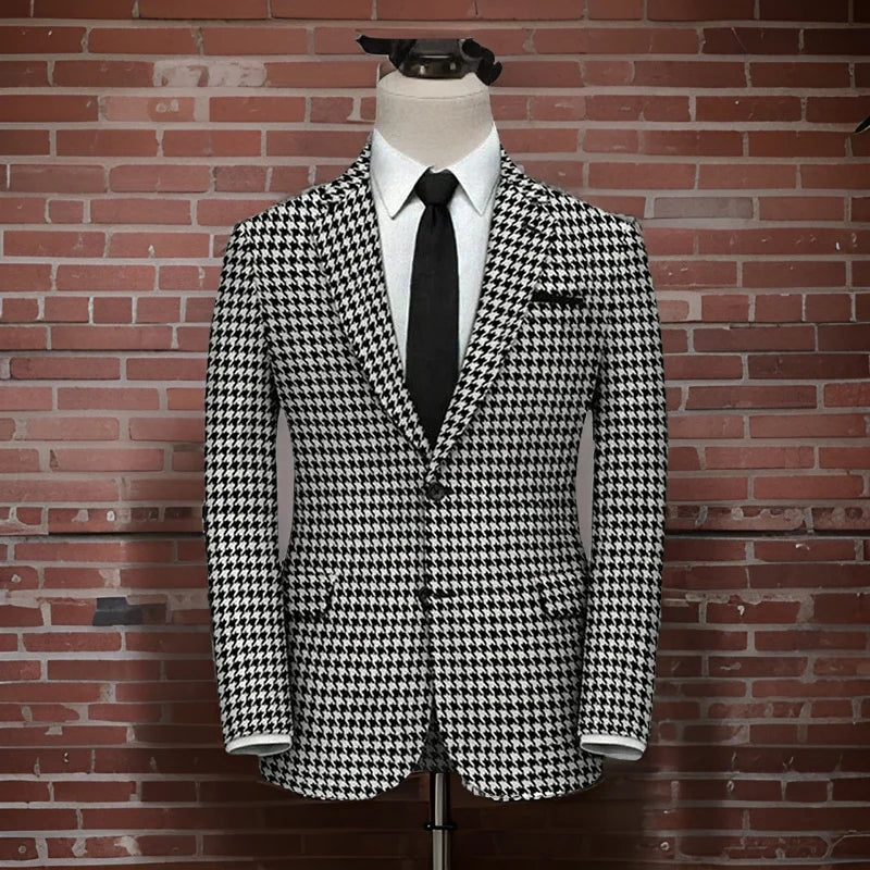 Plaid Blazer for Men 1 PCS Suit Jacket .