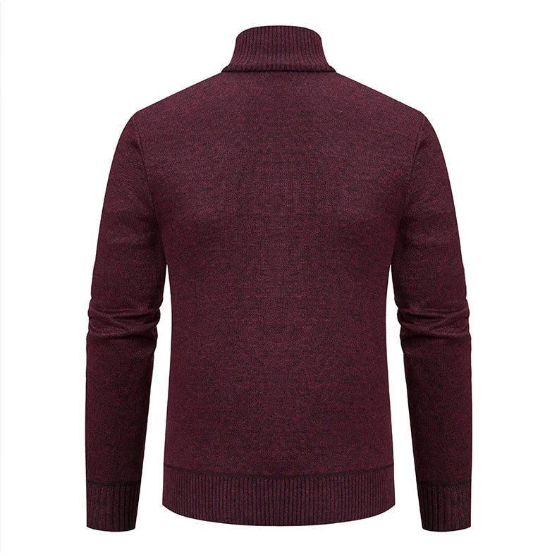 Men's Knitted Cardigan Jacket Autumn Winter Plush Sweater Men's.