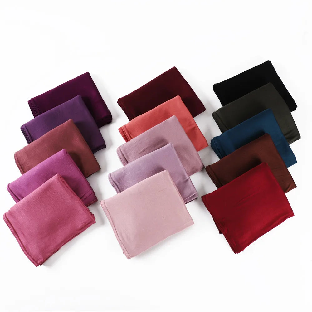 Modal Cotton Jersey Hijabs For Woman Long Muslim Scarf .