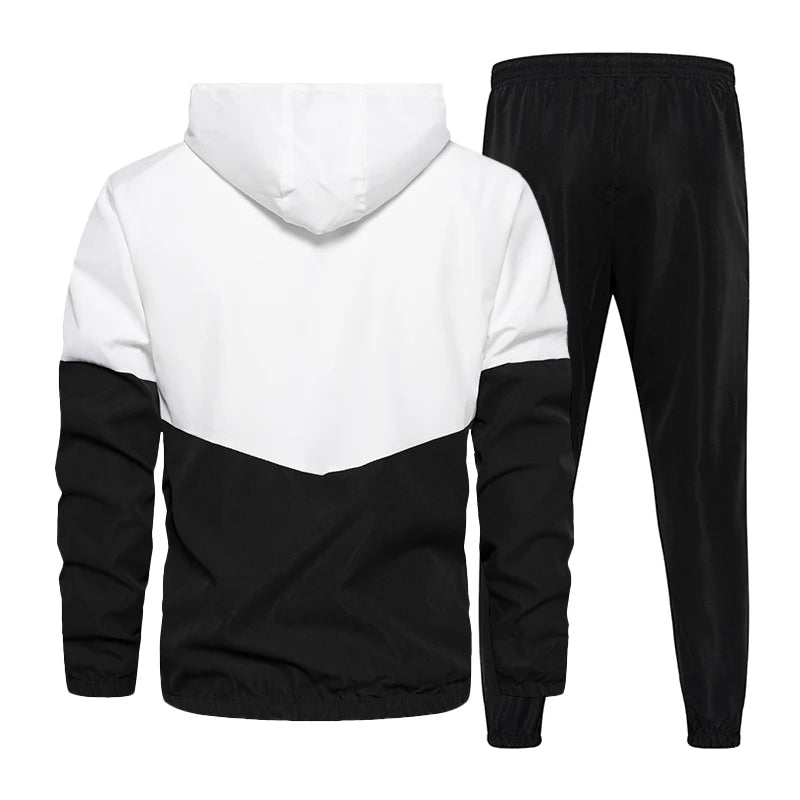 Spring Autumn Men Tracksuit Casual Set Mens Joggers Hooded Sportswear Jackets Pants 2 Piece Sets Hip Hop Running Sports Suit