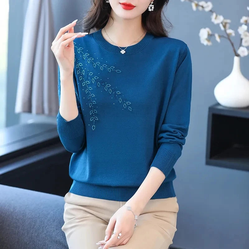 Knitted Sweater Women Pullover New Middle-aged  Mother.
