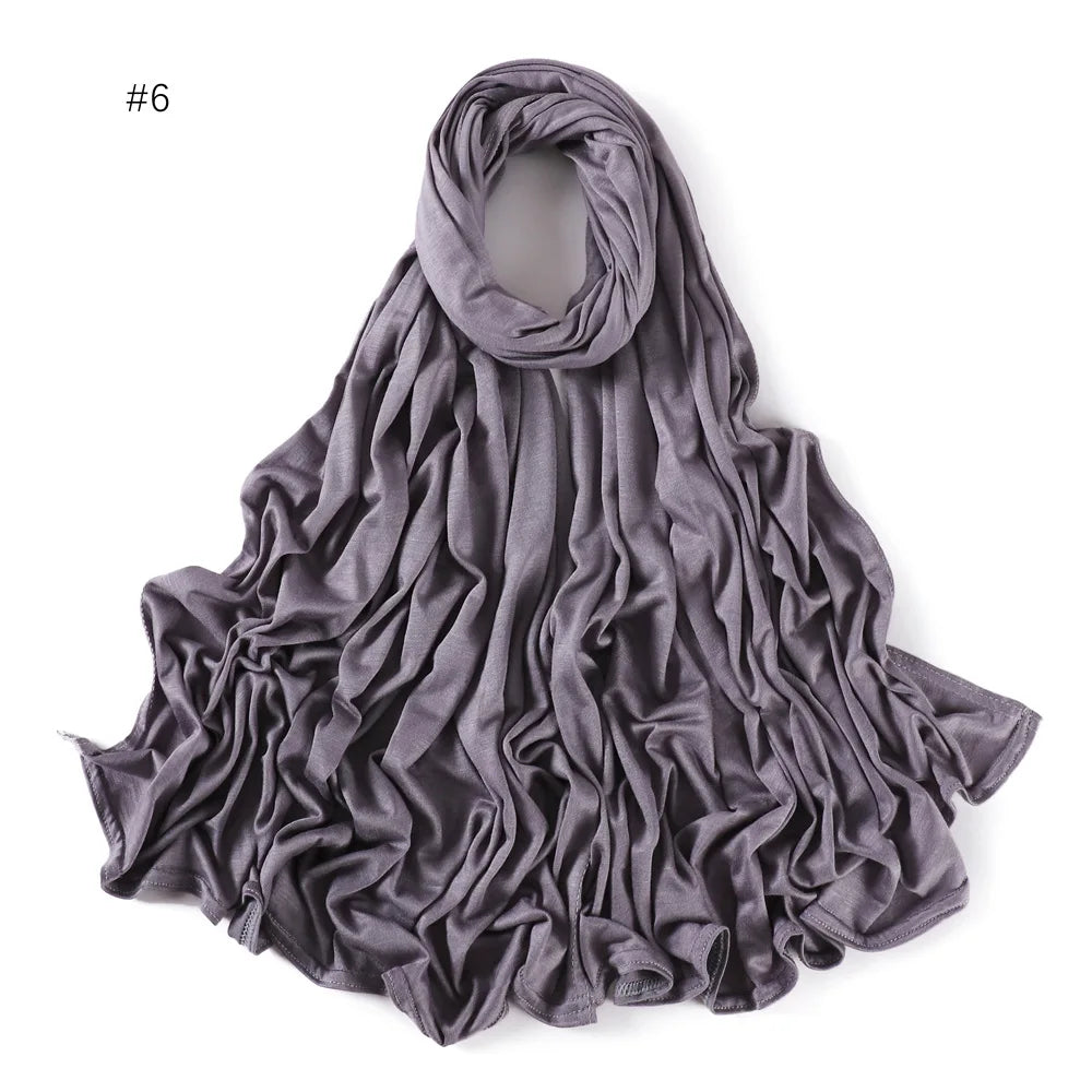 Modal Cotton Jersey Hijabs For Woman Long Muslim Scarf .