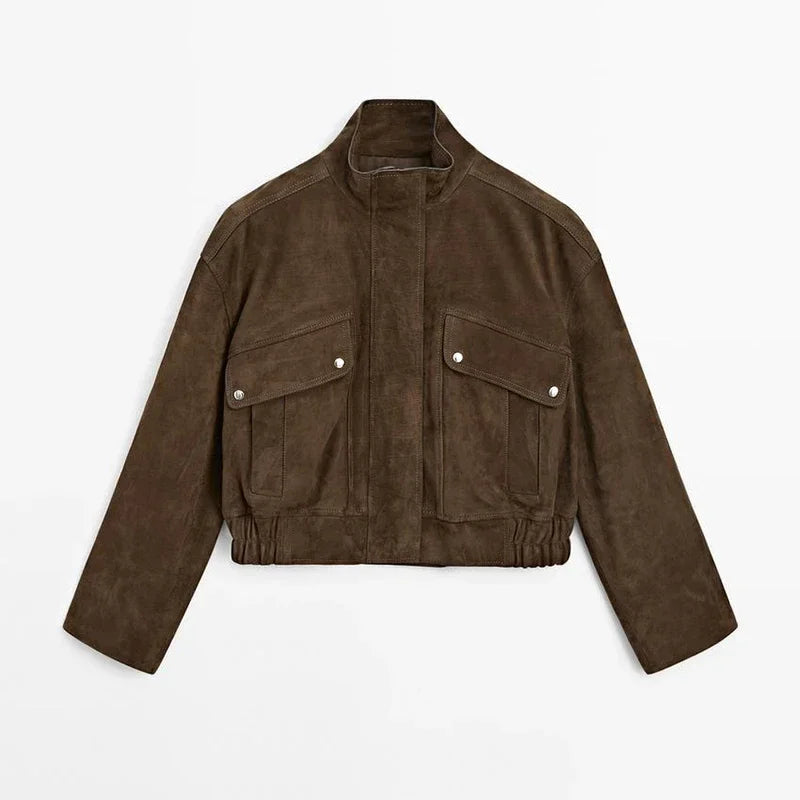 Street Suede Women's Jackets Vintage Brown.