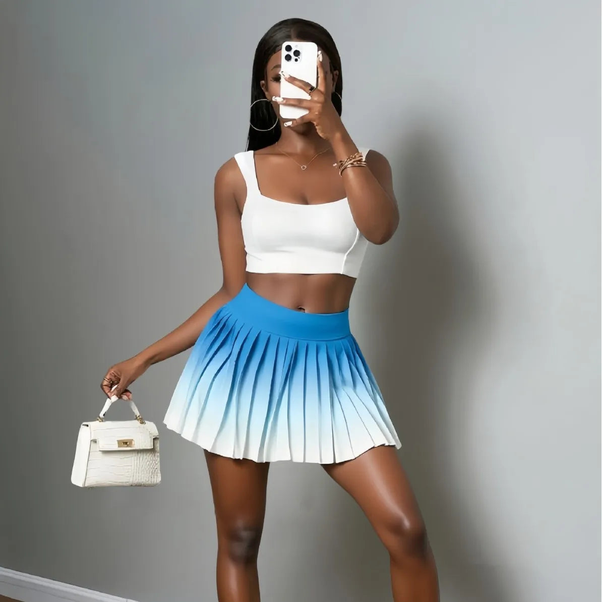 Summer Gradient Color Running Shorts Side Pocket .