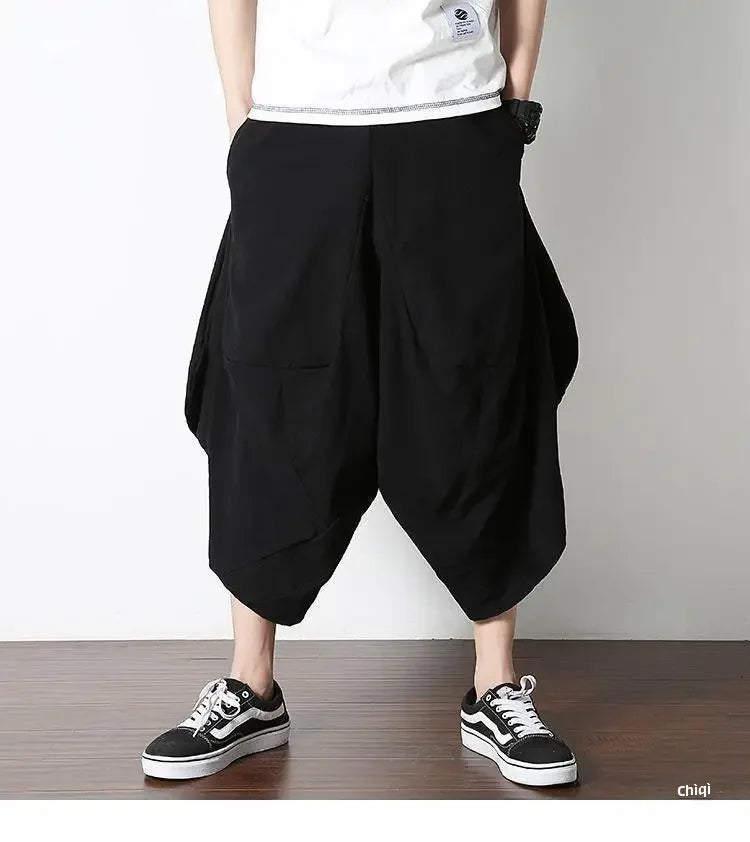 Casual Linen Pants For Men Chinese Style.