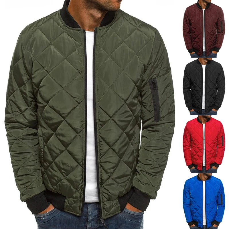 Winter New Jacket Men's Baseball Collar Mesh Pressed Lightweight  .