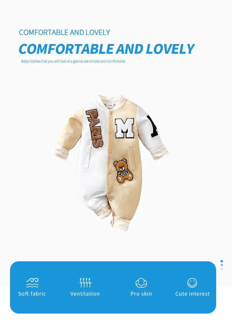 Baby Cartoon Jumpsuit Spring And Autumn Long Sleeved.