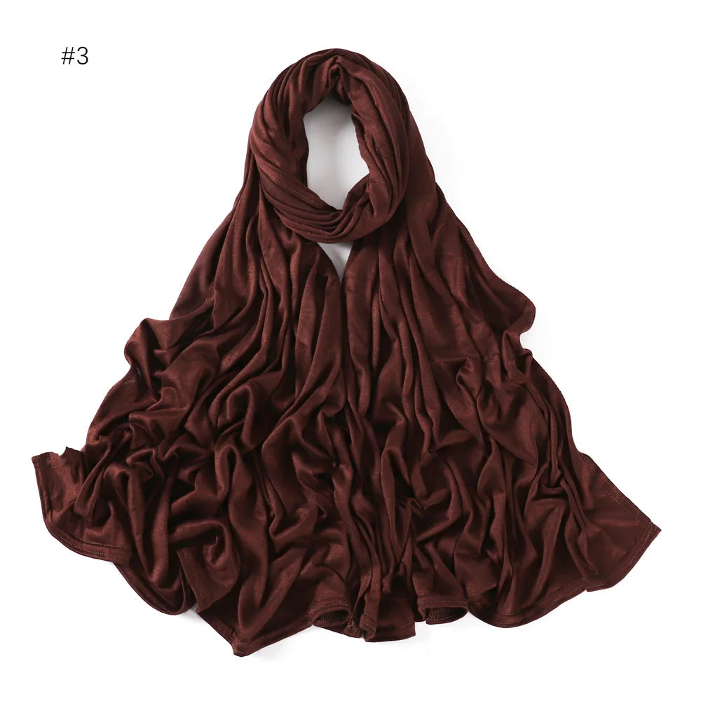 Modal Cotton Jersey Hijabs For Woman Long Muslim Scarf .