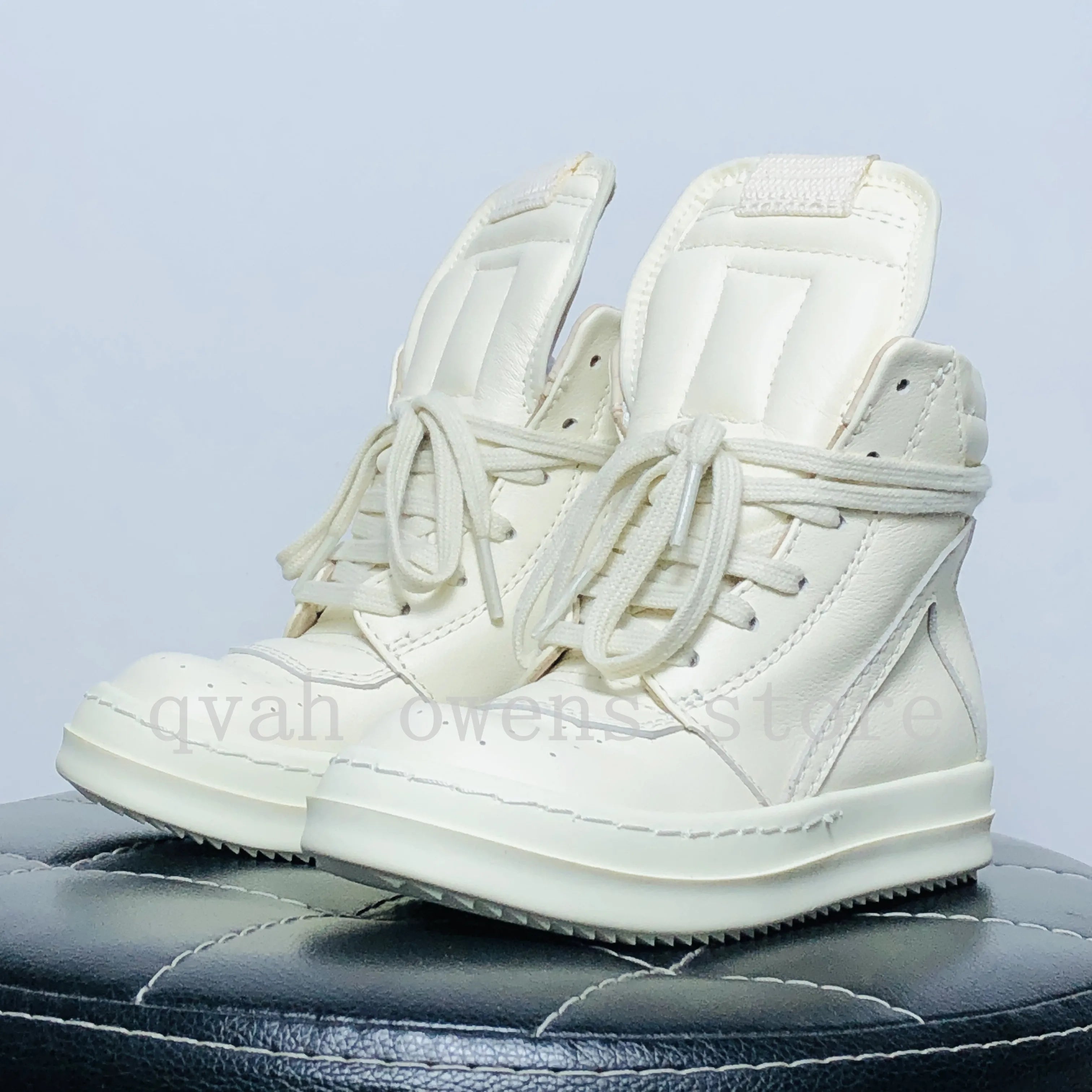 Kids High Top Sneakers Girls Boys Leather Children Shoes.