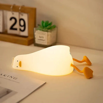 LED Cute Duck Nightlight USB Rechargeable Night Lamp Touch Sensor.