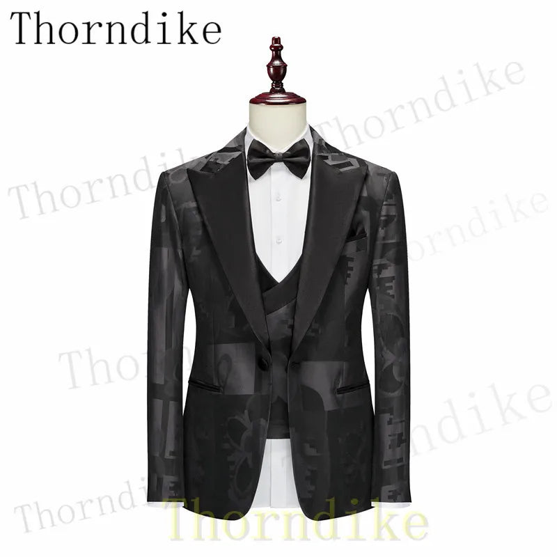 Thorndike 3 Pcs Set Blazers Jacket Pants Vest.