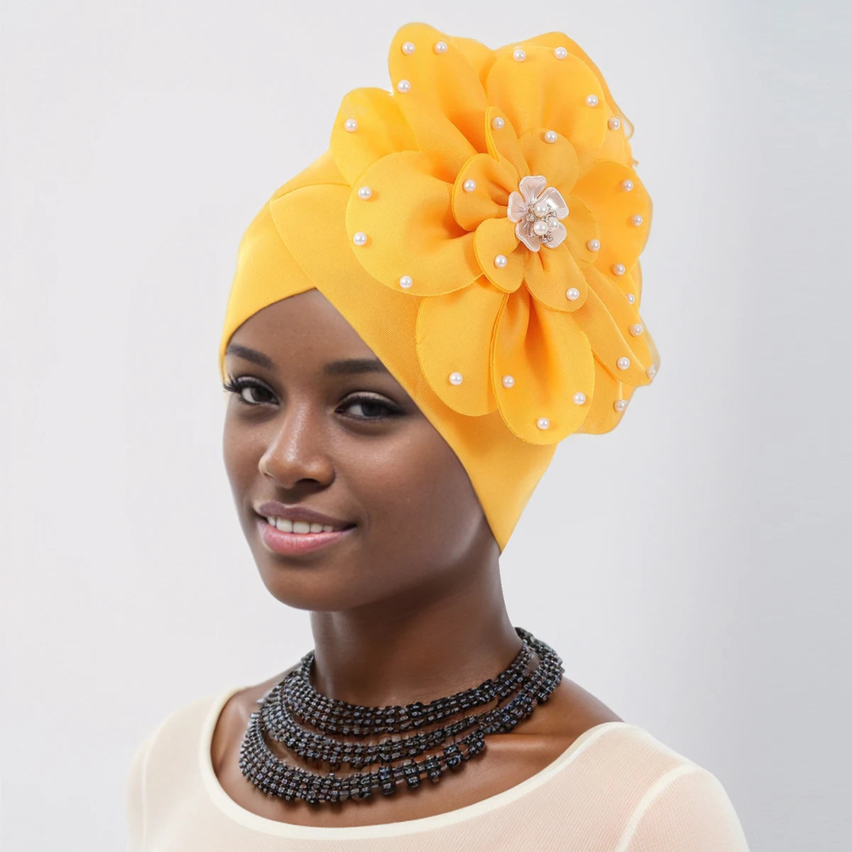 Elegant African Lady Head Wraps Nigeria Party Headwear .