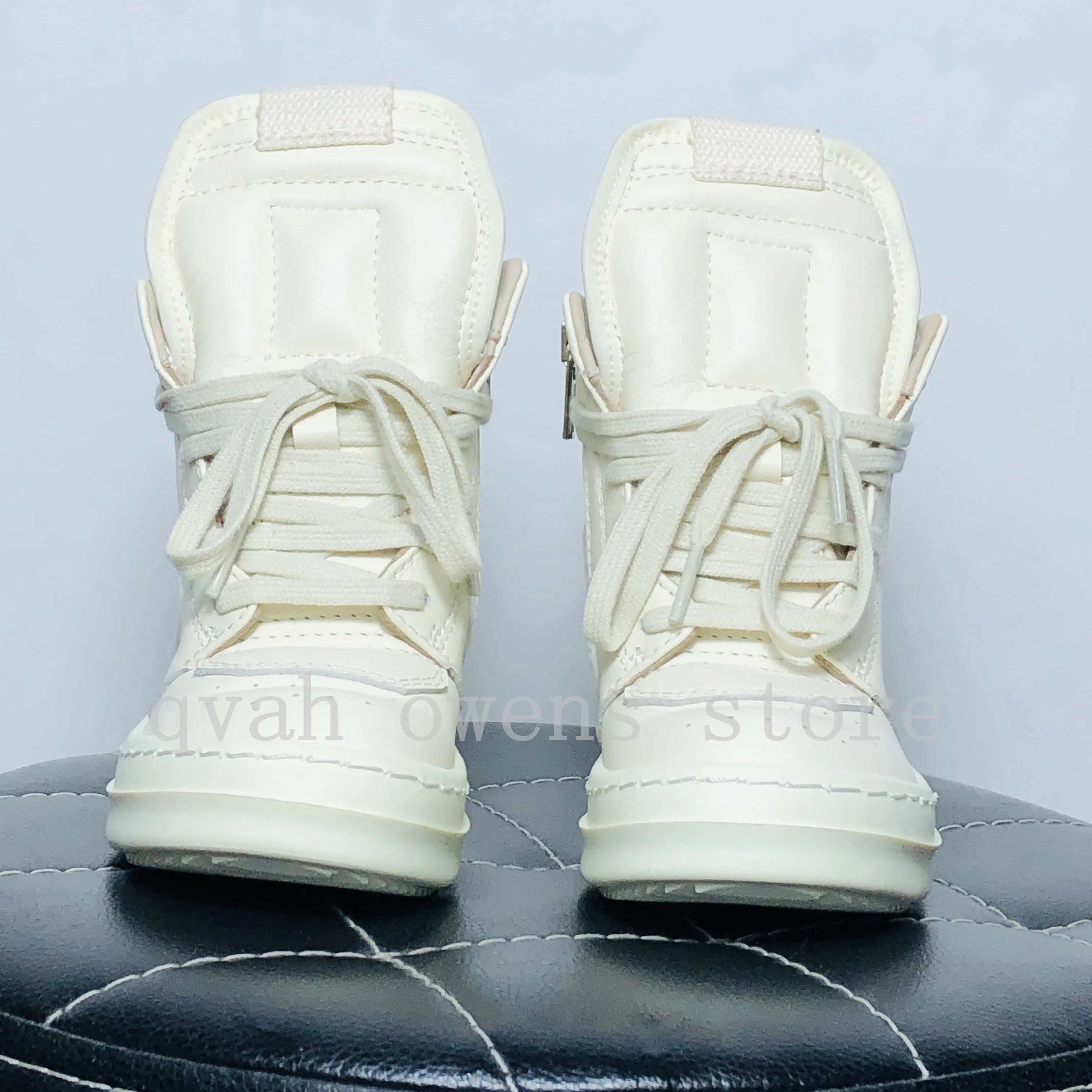 Kids High Top Sneakers Girls Boys Leather Children Shoes.