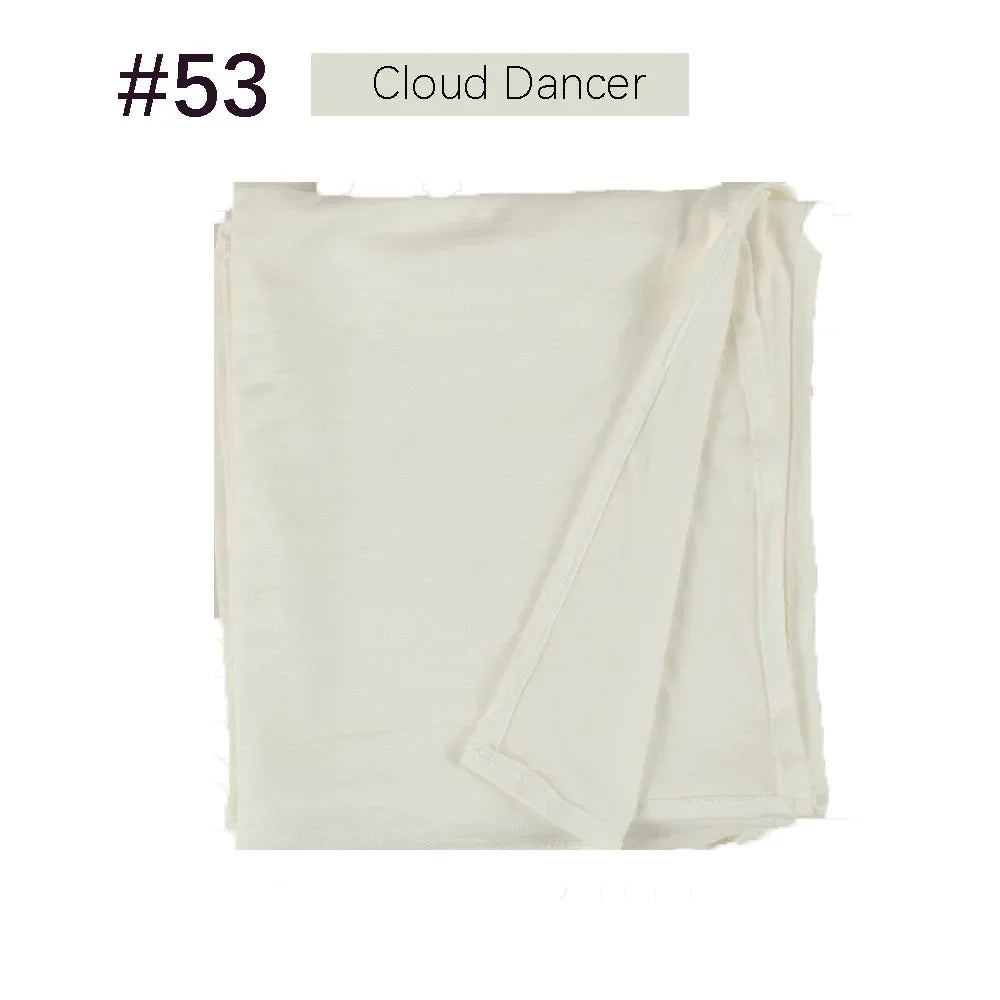 Muslim Women Stretchy Jersey Hijab Plain Cotton Jersey Hijabs  Islamic Soft Turban Head Wraps Headscarf 170X60cm