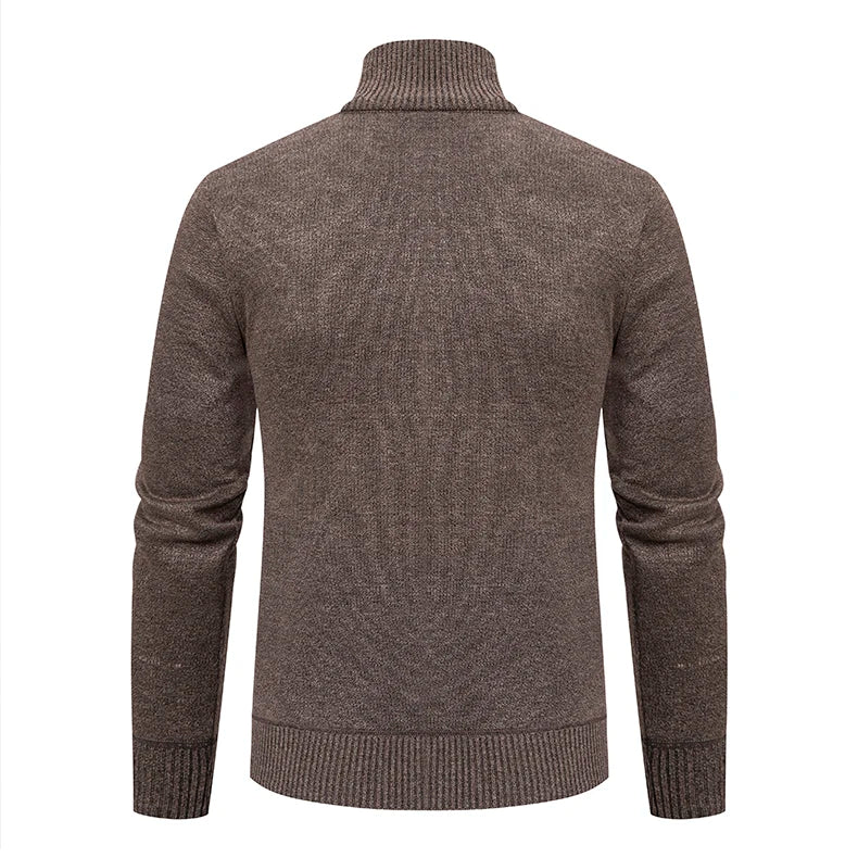Men's Knitted Cardigan Jacket Autumn Winter Plush Sweater Men's.