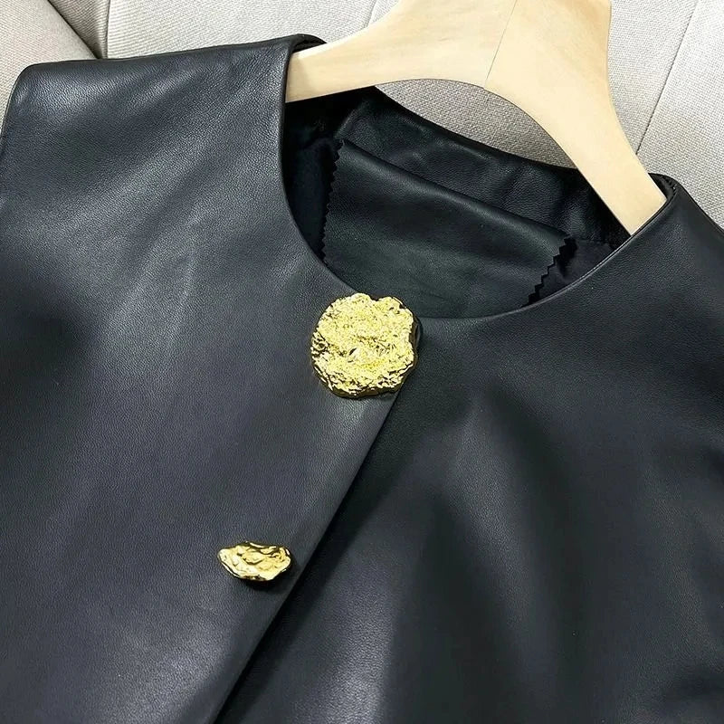 Spring Autumn New High-End Temperament Light Luxury Leather.
