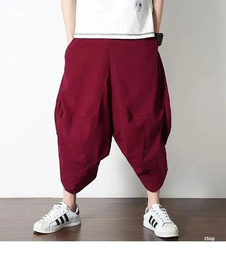 Casual Linen Pants For Men Chinese Style.
