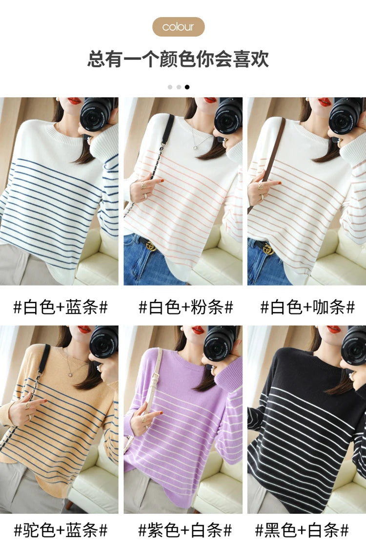 100% Cotton Knitted Sweater Women's Sweater .