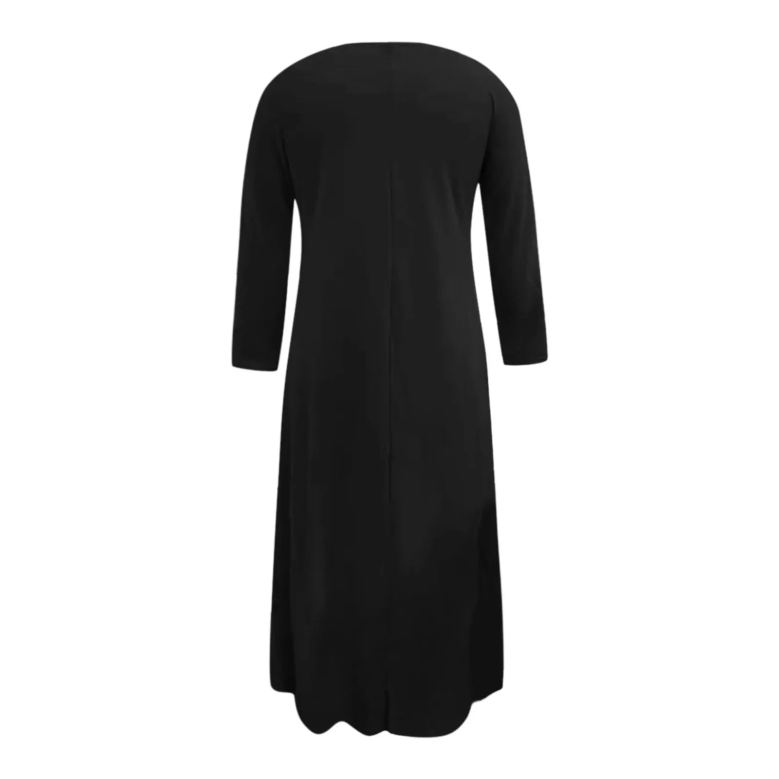 Women's Casual Solid Color Muslim Dress Long Sleeve Hollow Out Sequins Cardigan Loose Fit Long Skirt Islamic Dress