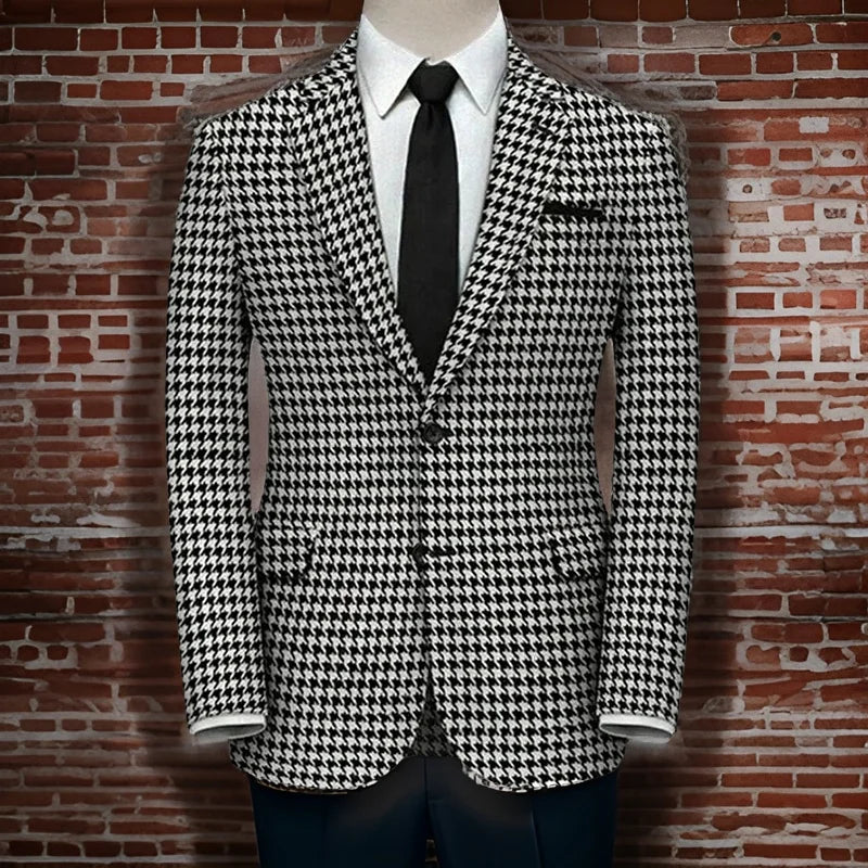 Plaid Blazer for Men 1 PCS Suit Jacket .