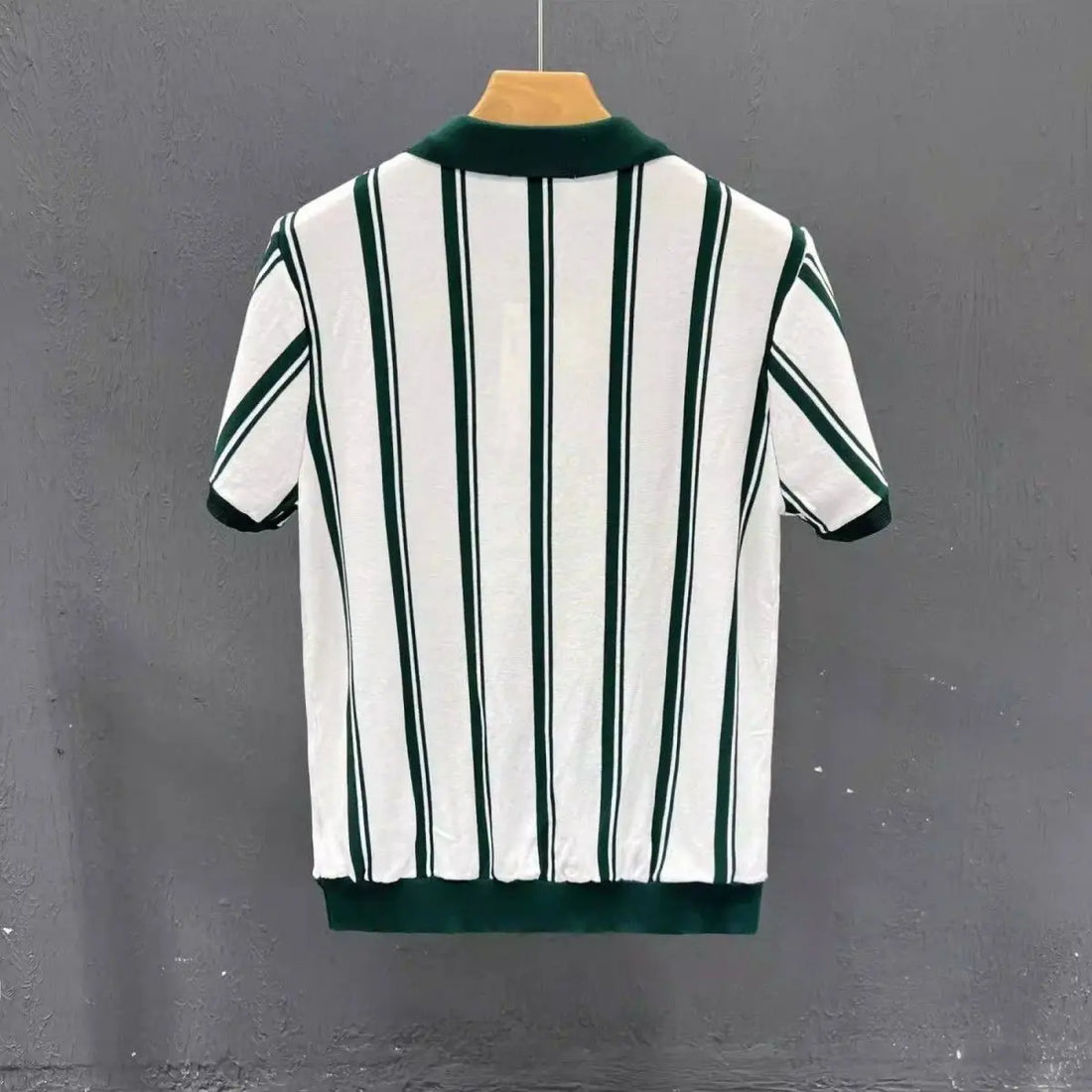 Men's Clothing Polo Shirt Summer Short Sleeve Korean Style Slim Fit Solid Color Casual Trendy Versatile Striped Casual