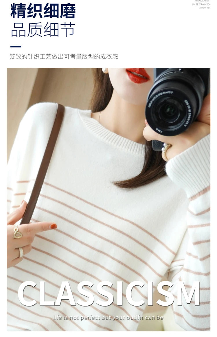 100% Cotton Knitted Sweater Women's Sweater .