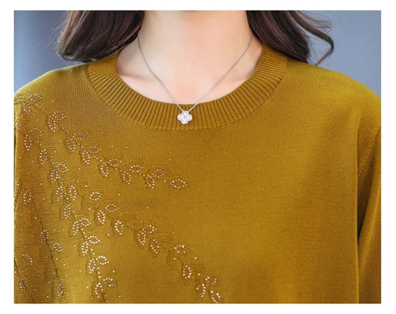 Knitted Sweater Women Pullover New Middle-aged  Mother.