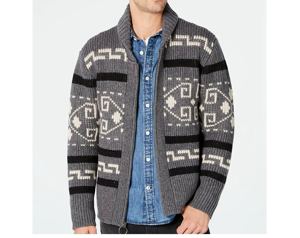 Winter Men's Cardigan Sweaters Fashion Male Knitted Sweater .