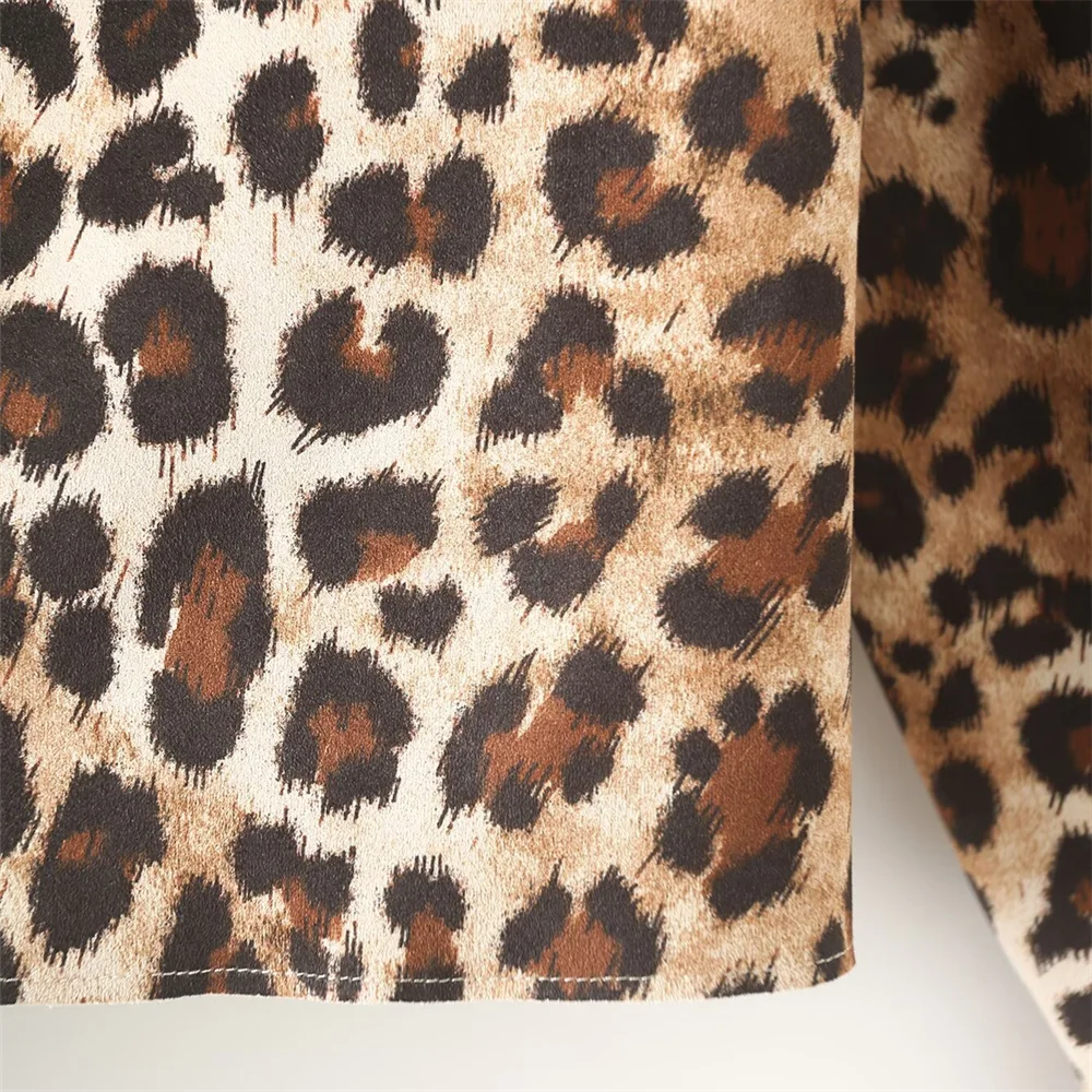 women's clothing fashion temperament leopard print  jacket.
