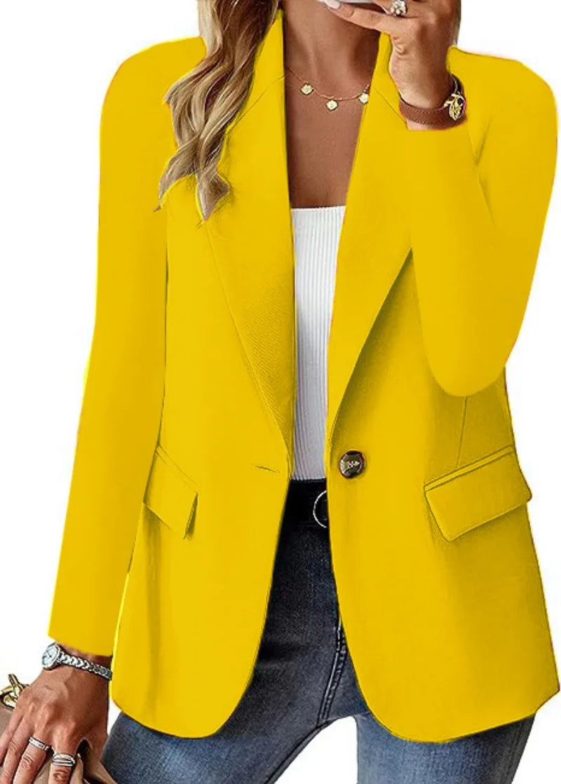 Women's Single Button Straight Anti-Wrinkle Jacket.