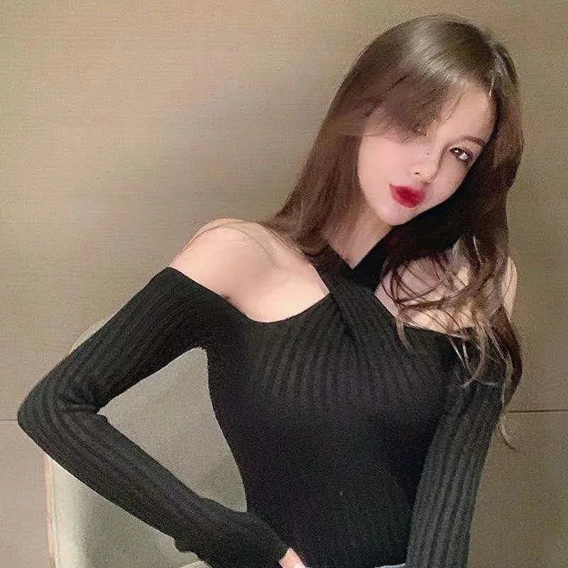 Long Sleeve Pullover Sweater Autumn Casual Slim Fit.