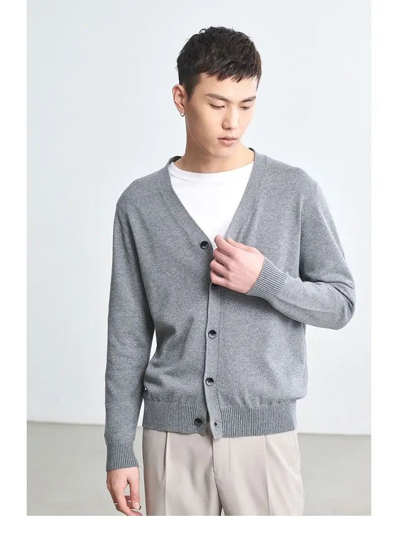 Men's Clothing Autumn Winter Long Sleeve Tops T-Shirts V-neck.