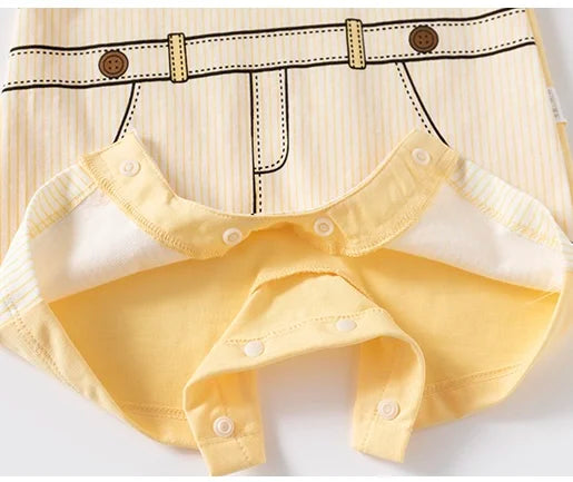 Newborn Jumpsuit, Baby Boxer Short-Sleeved Jumpsuit, Infant Jumpsuit, Cute Crawling Suit, Outing Clothes