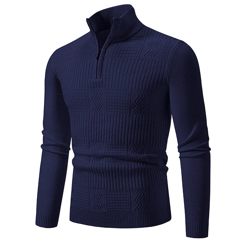 Autumn Men's Pullover Sweatwear Warm Solid Color Half Zipper Casual Sweater Slim V-neck Long Sleeve Men's Sweatshirts Winter Top