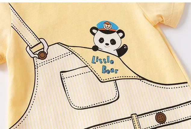 Newborn Jumpsuit, Baby Boxer Short-Sleeved Jumpsuit, Infant Jumpsuit, Cute Crawling Suit, Outing Clothes