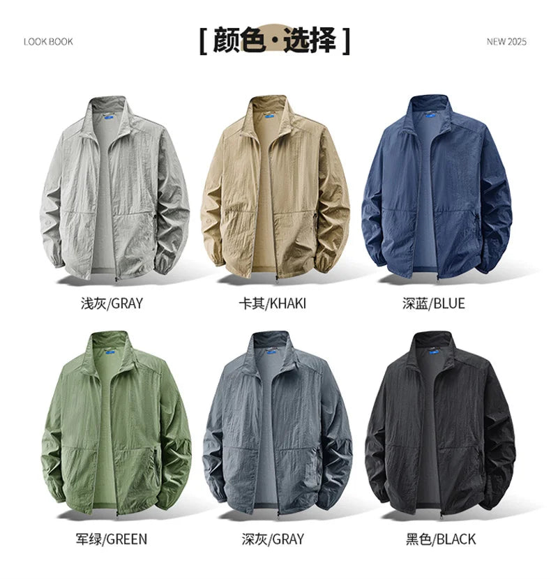 6XL 7XL 8XL Summer Jackets Men Windbreaker Coats .
