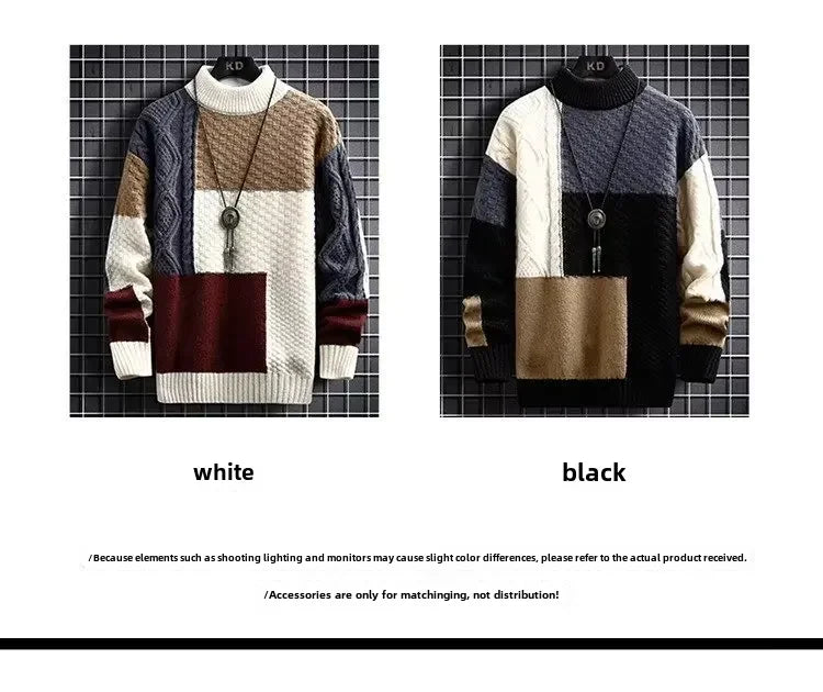 2023 Men's Autumn Winter Japanese Style Thickened Knitted Sweater Trendy Korean Version Casual Scene Other Material Pullovers