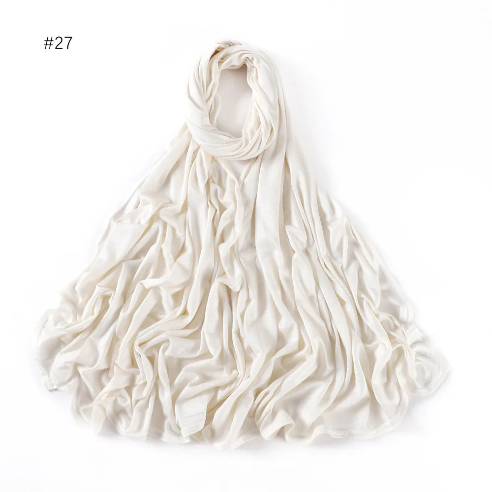 Modal Cotton Jersey Hijabs For Woman Long Muslim Scarf .