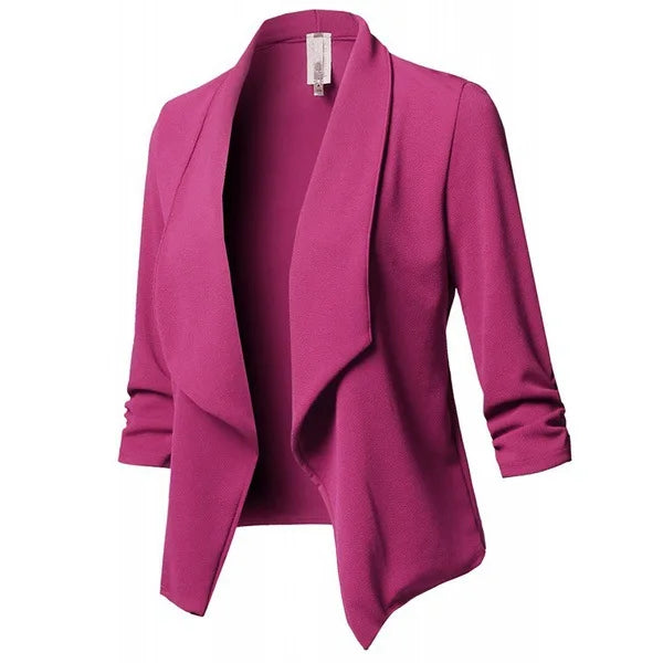 Women Solid Folds PU Leather  Black Blouse Tops.