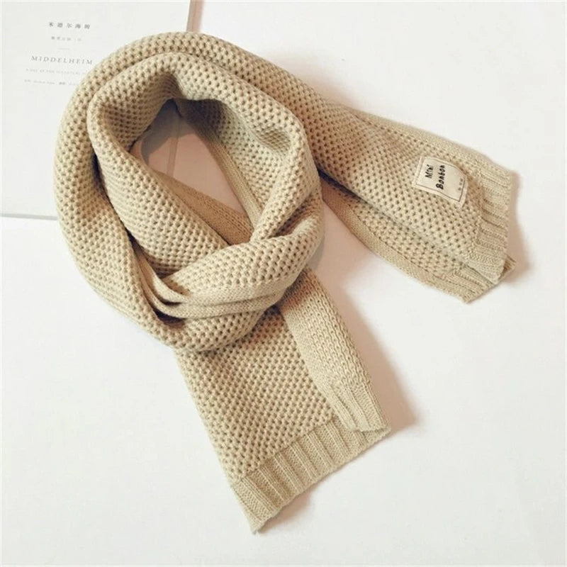 Kids Scarf Autumn Winter Korean Fashion Children's Knitting Baby Bib Wool Knitting Winter Versatile Female Warm Girl Boy
