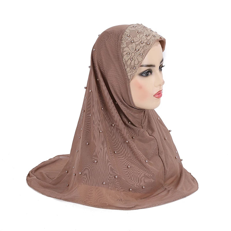 big girls adults soft net two layers muslim scarf islamic hijab.