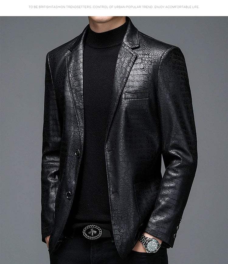 Men's Casual Spring Autumn Vintage Soft Faux Leather Jackets .