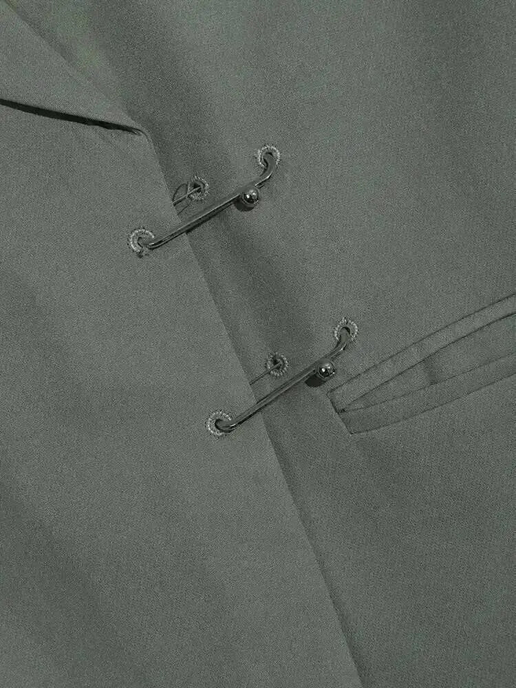 EAM Green Brief Blazer Women Big Size Casual .